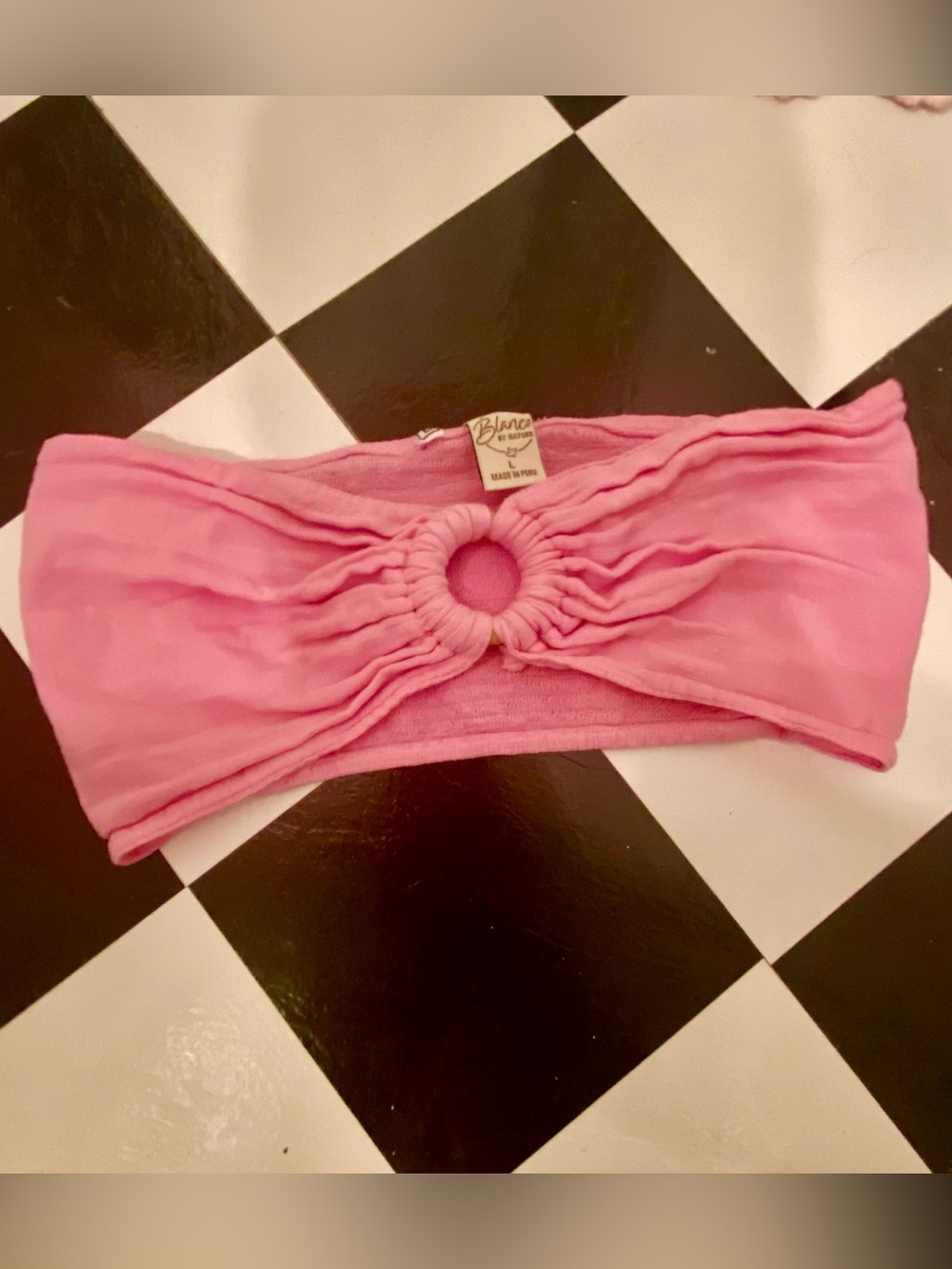 Pink cotton bandeau top size Large by Blanco